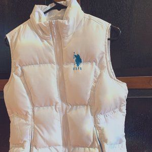 NWOT - Women's U.S. Polo Puffer Vest - White - Large